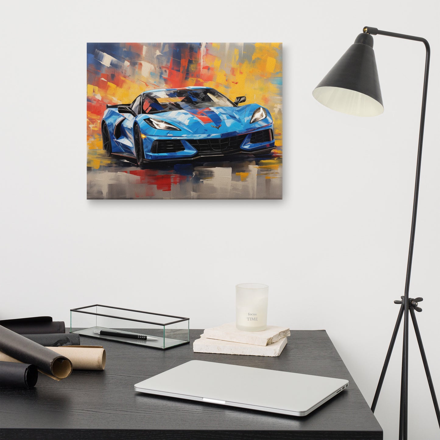 Oil Painting Rapid Blue Le Mans Race (Canvas)