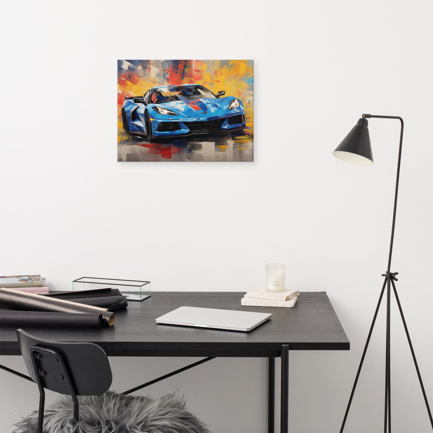 Oil Painting Rapid Blue Le Mans Race (Canvas)
