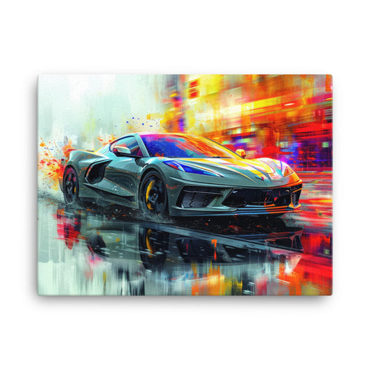 Abstract Color Splash Hypersonic Gray (Canvas)