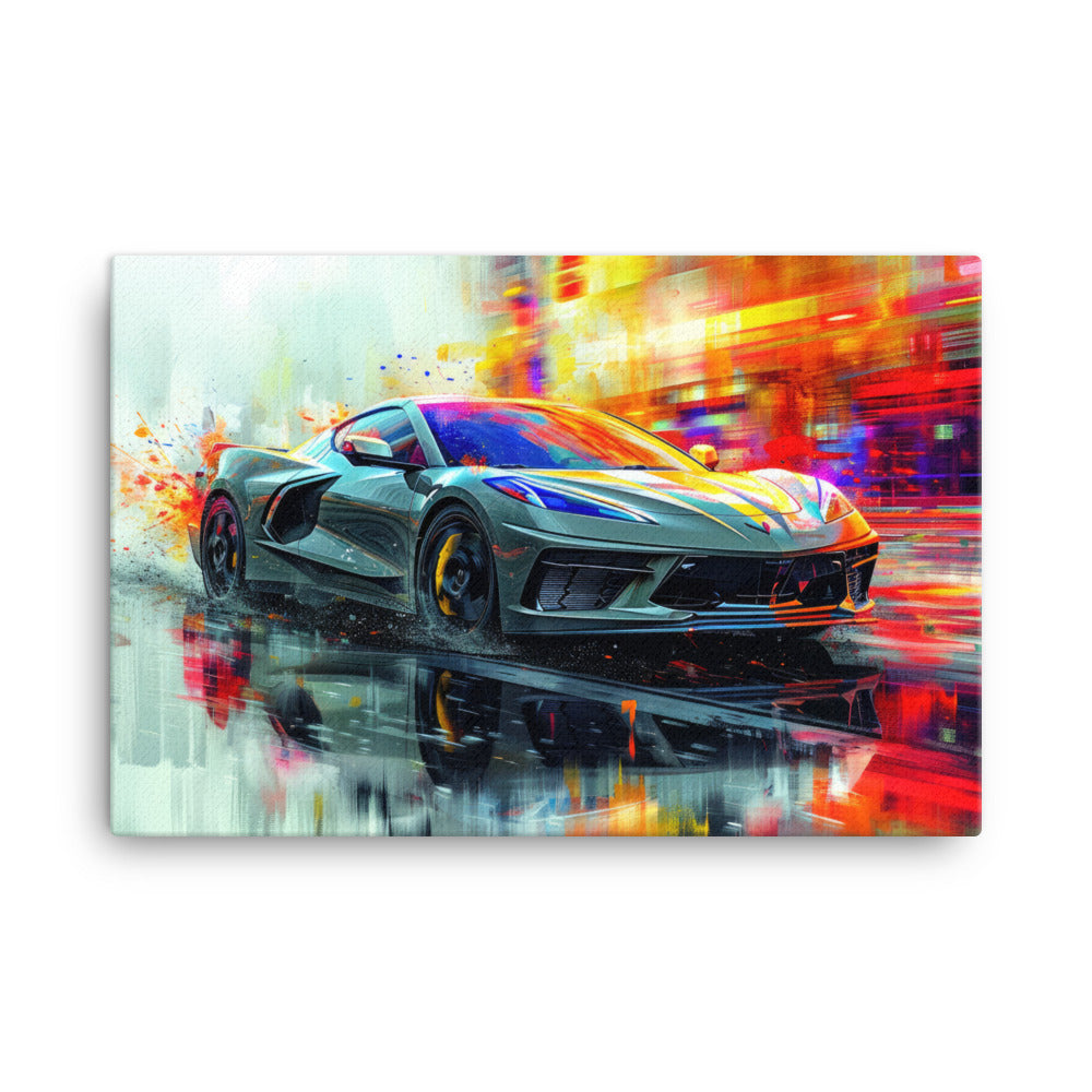 Abstract Color Splash Hypersonic Gray (Canvas)