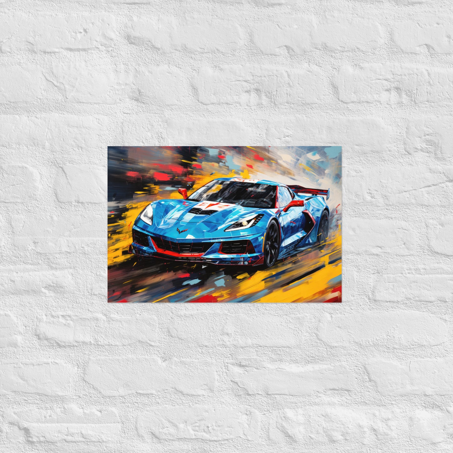 Oil Painting Rapid Blue Le Mans Race (Poster)