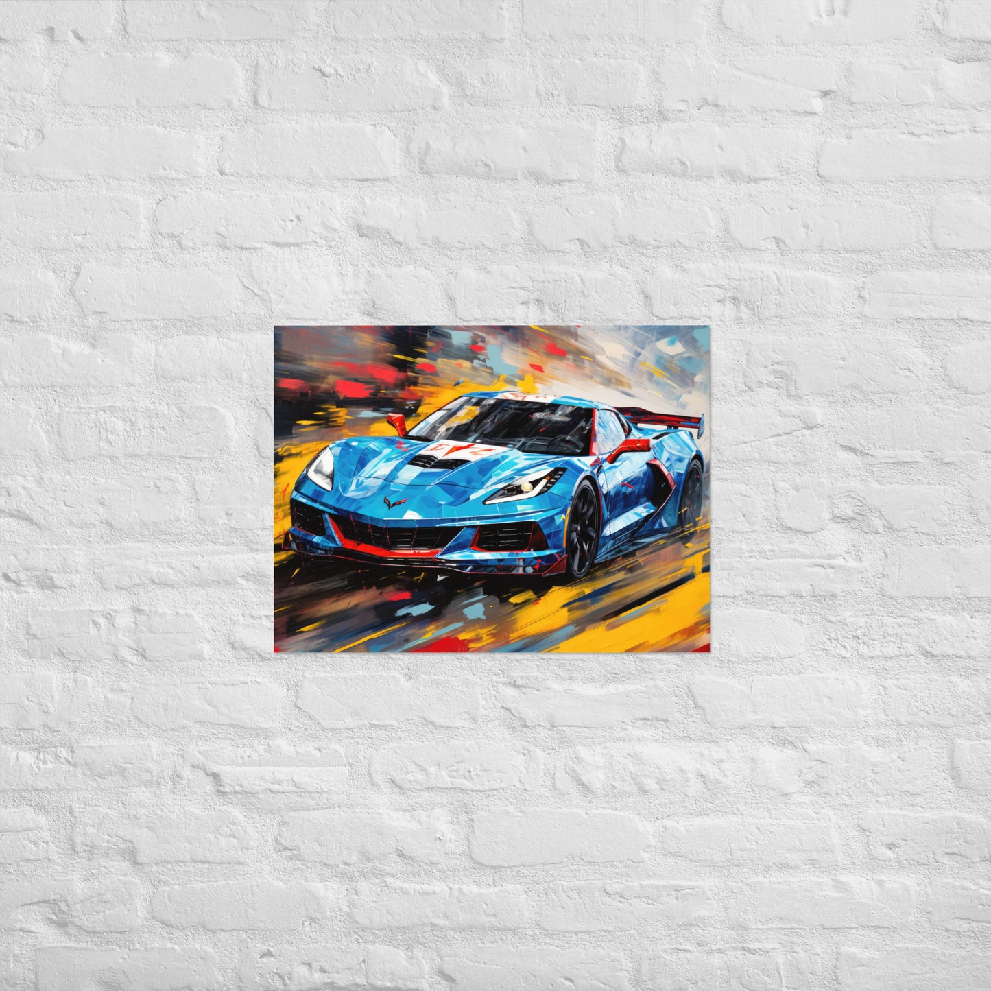 Oil Painting Rapid Blue Le Mans Race (Poster)