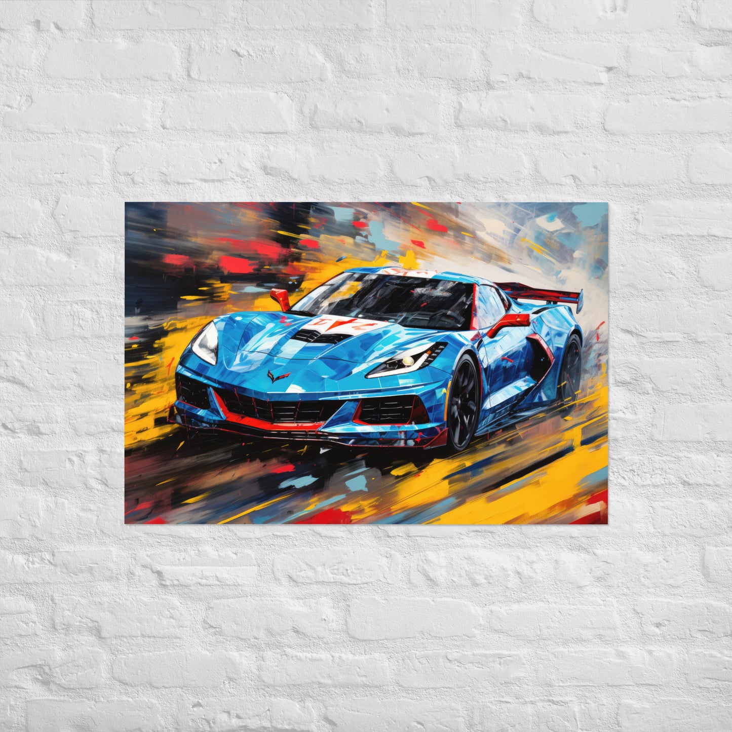 Oil Painting Rapid Blue Le Mans Race (Poster)